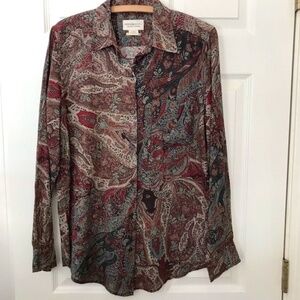 Denim & Supply Ralph Lauren Women’s Paisley Boyfriend Shirt Medium